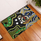 South Sea Islanders And Vanuatu Rubber Doormat Boar Tusk Warrior Southern Tribal Pattern