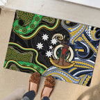 South Sea Islanders And Vanuatu Rubber Doormat Boar Tusk Warrior Southern Tribal Pattern