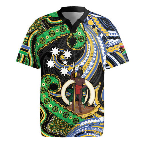 South Sea Islanders And Vanuatu Rugby Jersey Boar Tusk Warrior Southern Tribal Pattern
