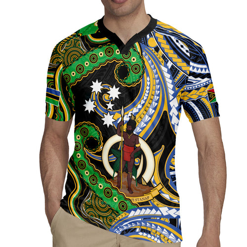 South Sea Islanders And Vanuatu Rugby Jersey Boar Tusk Warrior Southern Tribal Pattern