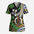 South Sea Islanders And Vanuatu Scrub Top Boar Tusk Warrior Southern Tribal Pattern
