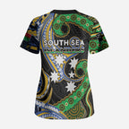 South Sea Islanders And Vanuatu Scrub Top Boar Tusk Warrior Southern Tribal Pattern