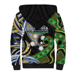 South Sea Islanders And Vanuatu Sherpa Hoodie Boar Tusk Warrior Southern Tribal Pattern