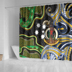 South Sea Islanders And Vanuatu Shower Curtain Boar Tusk Warrior Southern Tribal Pattern