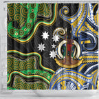 South Sea Islanders And Vanuatu Shower Curtain Boar Tusk Warrior Southern Tribal Pattern