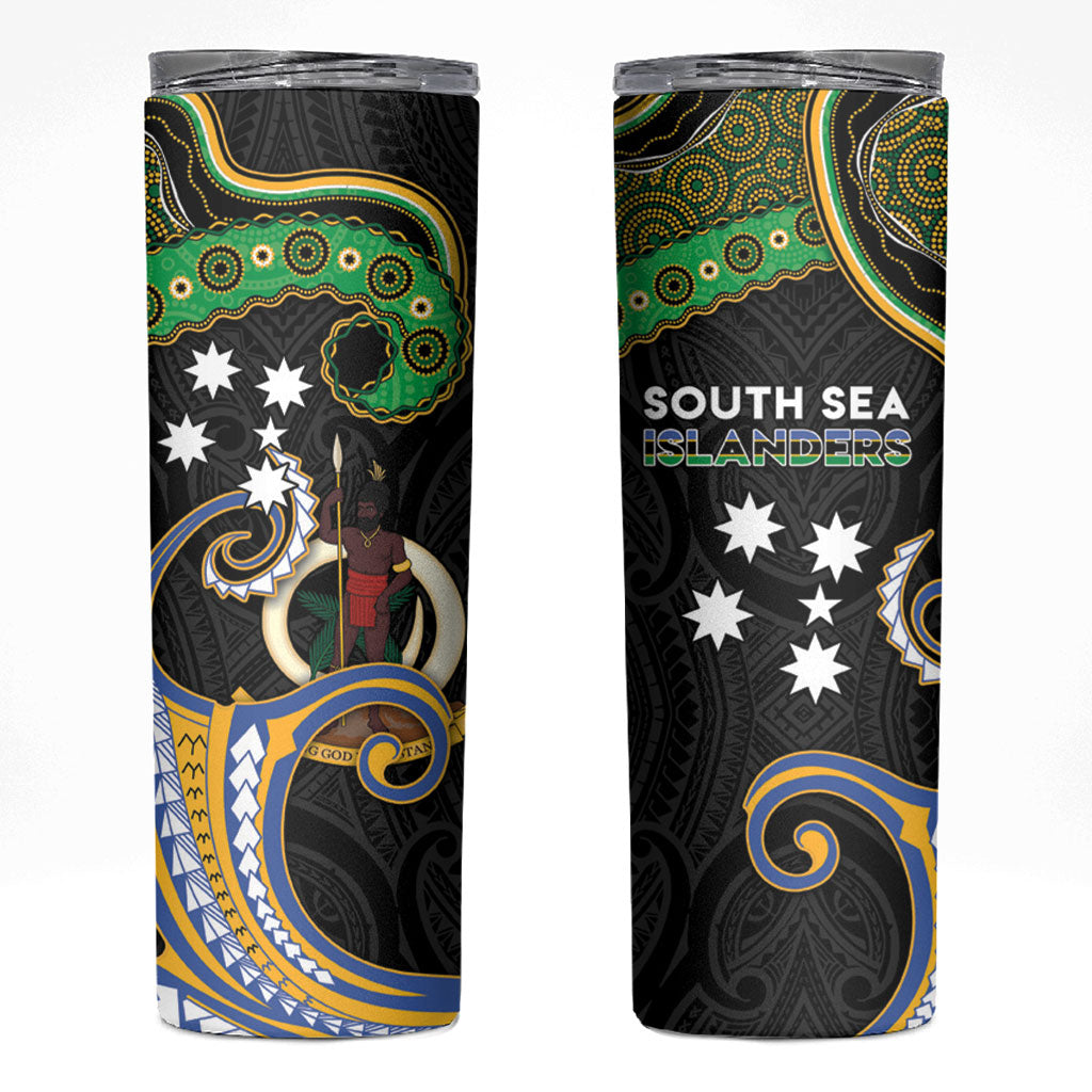 South Sea Islanders And Vanuatu Skinny Tumbler Boar Tusk Warrior Southern Tribal Pattern
