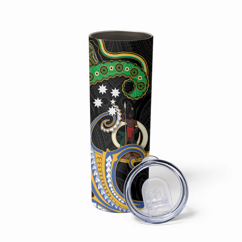 South Sea Islanders And Vanuatu Skinny Tumbler Boar Tusk Warrior Southern Tribal Pattern