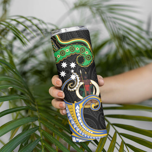 South Sea Islanders And Vanuatu Skinny Tumbler Boar Tusk Warrior Southern Tribal Pattern