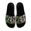 South Sea Islanders And Vanuatu Slide Sandals Boar Tusk Warrior Southern Tribal Pattern