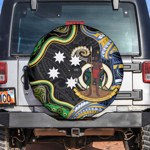 South Sea Islanders And Vanuatu Spare Tire Cover Boar Tusk Warrior Southern Tribal Pattern