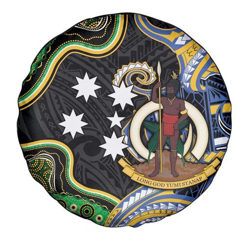 South Sea Islanders And Vanuatu Spare Tire Cover Boar Tusk Warrior Southern Tribal Pattern