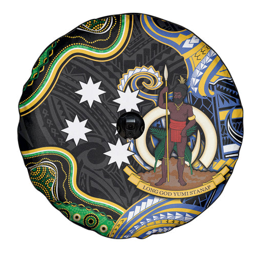 South Sea Islanders And Vanuatu Spare Tire Cover Boar Tusk Warrior Southern Tribal Pattern