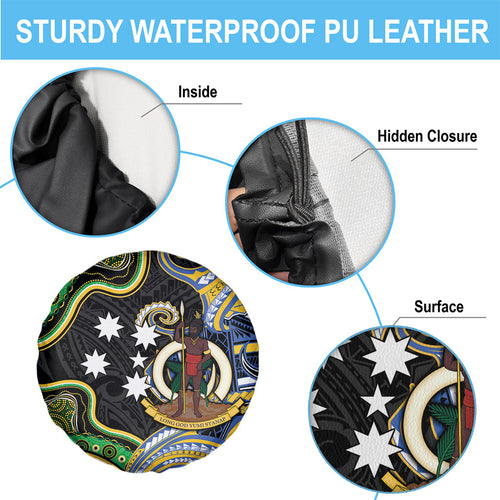 South Sea Islanders And Vanuatu Spare Tire Cover Boar Tusk Warrior Southern Tribal Pattern