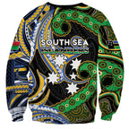 South Sea Islanders And Vanuatu Sweatshirt Boar Tusk Warrior Southern Tribal Pattern