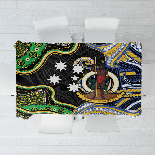 South Sea Islanders And Vanuatu Tablecloth Boar Tusk Warrior Southern Tribal Pattern