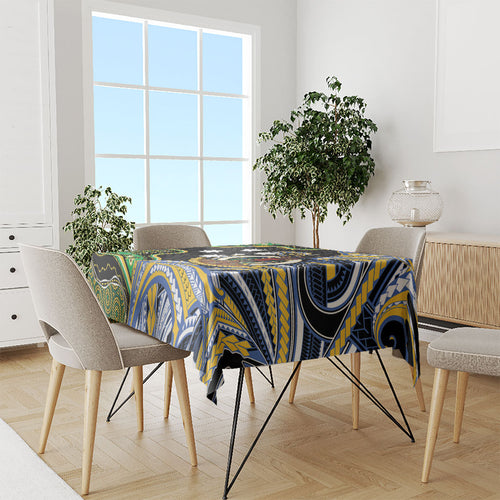 South Sea Islanders And Vanuatu Tablecloth Boar Tusk Warrior Southern Tribal Pattern