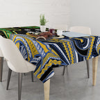 South Sea Islanders And Vanuatu Tablecloth Boar Tusk Warrior Southern Tribal Pattern