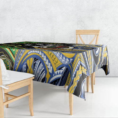 South Sea Islanders And Vanuatu Tablecloth Boar Tusk Warrior Southern Tribal Pattern