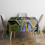 South Sea Islanders And Vanuatu Tablecloth Boar Tusk Warrior Southern Tribal Pattern