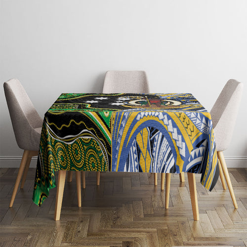 South Sea Islanders And Vanuatu Tablecloth Boar Tusk Warrior Southern Tribal Pattern