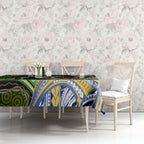 South Sea Islanders And Vanuatu Tablecloth Boar Tusk Warrior Southern Tribal Pattern