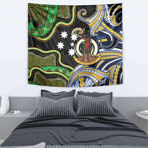 South Sea Islanders And Vanuatu Tapestry Boar Tusk Warrior Southern Tribal Pattern