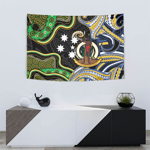South Sea Islanders And Vanuatu Tapestry Boar Tusk Warrior Southern Tribal Pattern