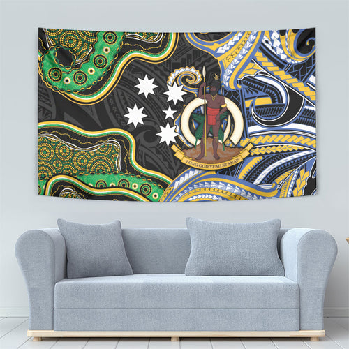 South Sea Islanders And Vanuatu Tapestry Boar Tusk Warrior Southern Tribal Pattern