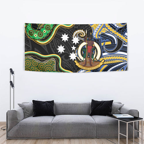 South Sea Islanders And Vanuatu Tapestry Boar Tusk Warrior Southern Tribal Pattern