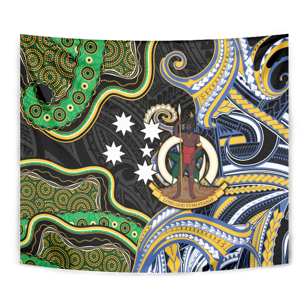 South Sea Islanders And Vanuatu Tapestry Boar Tusk Warrior Southern Tribal Pattern