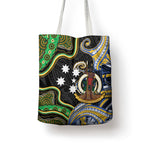 South Sea Islanders And Vanuatu Tote Bag Boar Tusk Warrior Southern Tribal Pattern