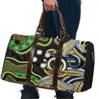 South Sea Islanders And Vanuatu Travel Bag Boar Tusk Warrior Southern Tribal Pattern
