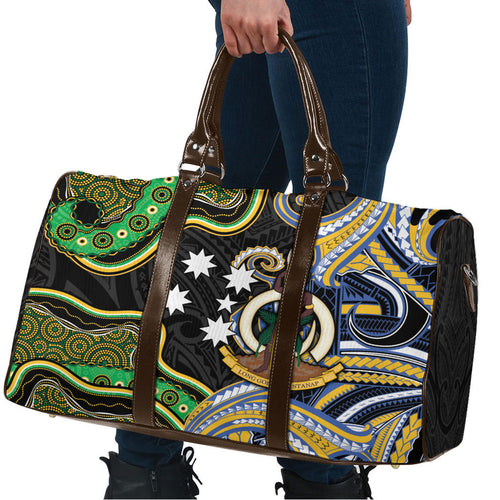 South Sea Islanders And Vanuatu Travel Bag Boar Tusk Warrior Southern Tribal Pattern