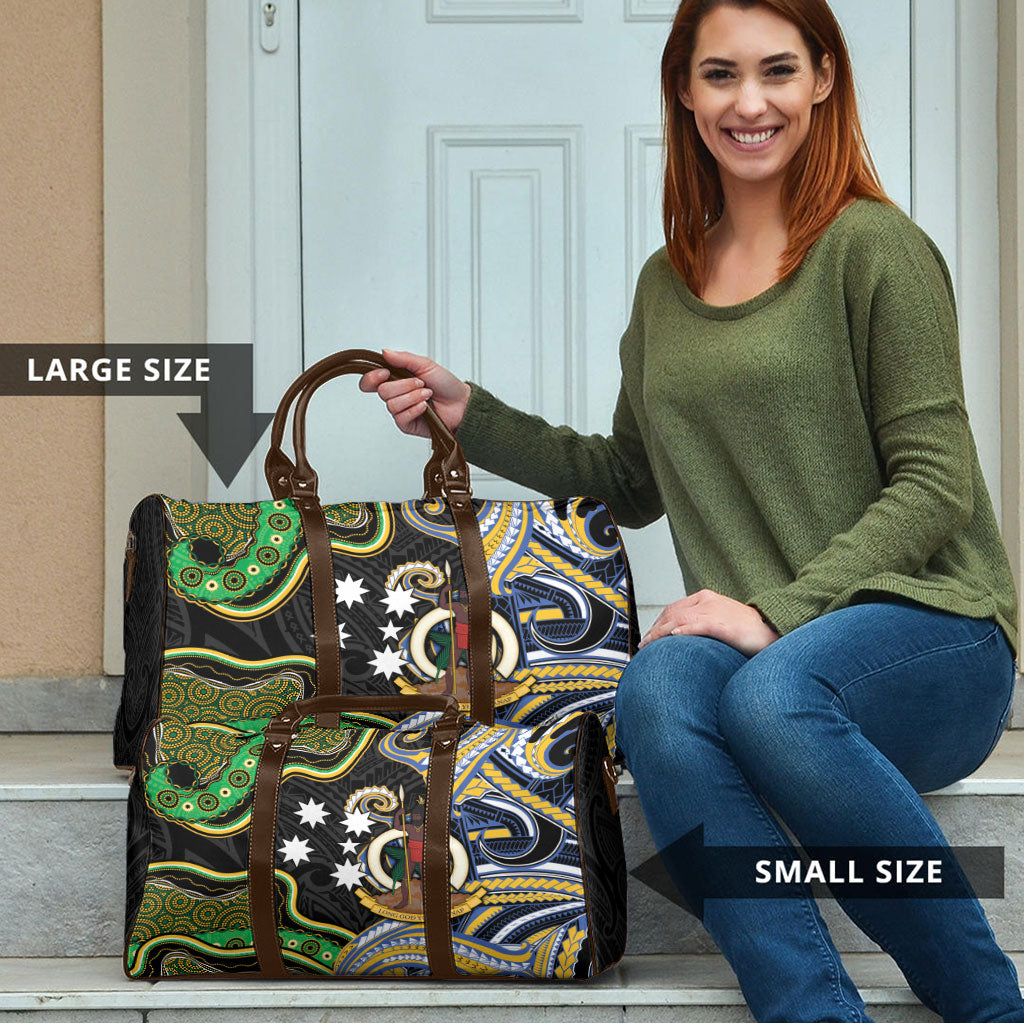 South Sea Islanders And Vanuatu Travel Bag Boar Tusk Warrior Southern Tribal Pattern