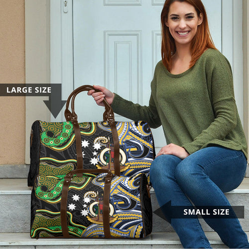 South Sea Islanders And Vanuatu Travel Bag Boar Tusk Warrior Southern Tribal Pattern