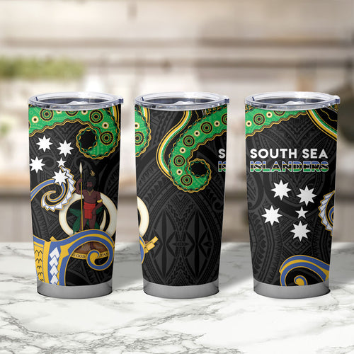 South Sea Islanders And Vanuatu Tumbler Cup Boar Tusk Warrior Southern Tribal Pattern