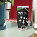 South Sea Islanders And Vanuatu Tumbler Cup Boar Tusk Warrior Southern Tribal Pattern