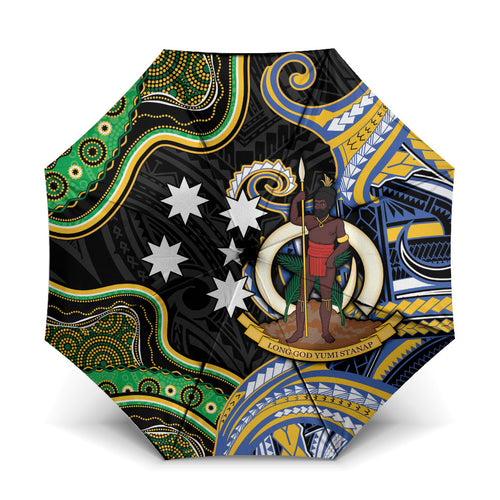 South Sea Islanders And Vanuatu Umbrella Boar Tusk Warrior Southern Tribal Pattern