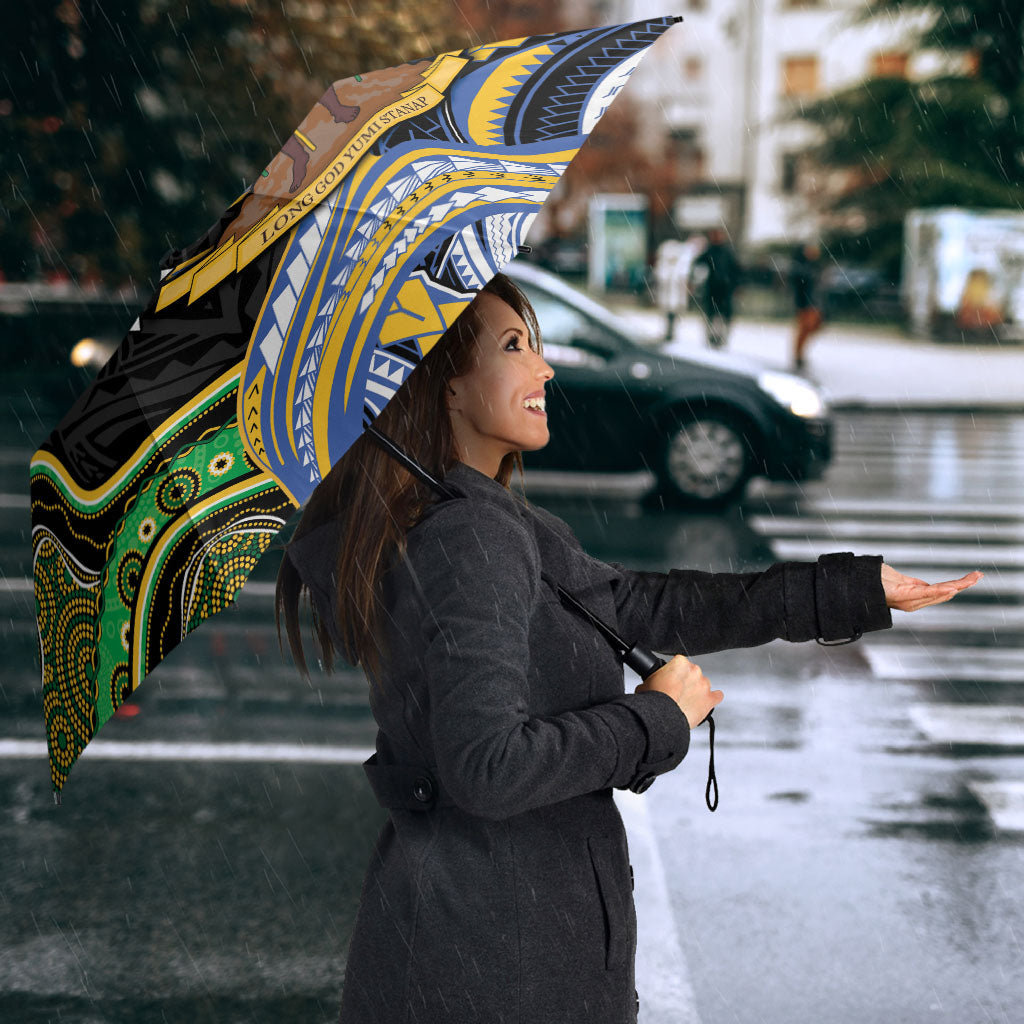 South Sea Islanders And Vanuatu Umbrella Boar Tusk Warrior Southern Tribal Pattern