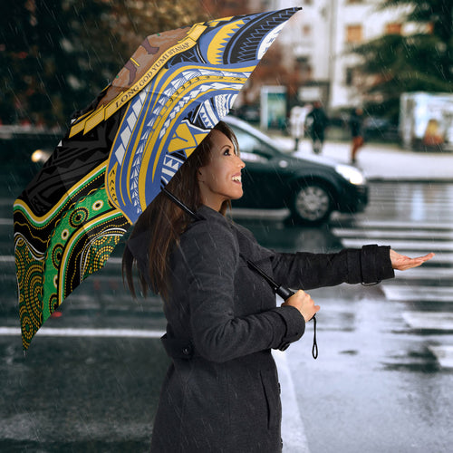 South Sea Islanders And Vanuatu Umbrella Boar Tusk Warrior Southern Tribal Pattern
