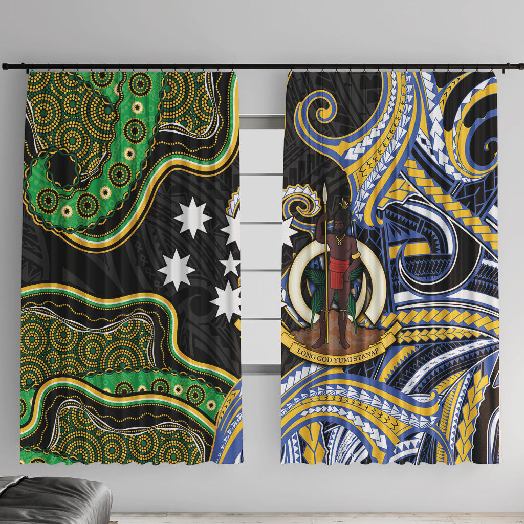 South Sea Islanders And Vanuatu Window Curtain Boar Tusk Warrior Southern Tribal Pattern