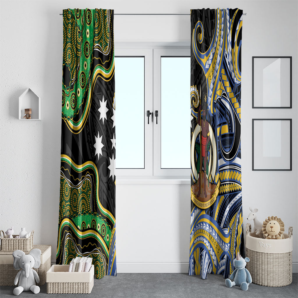 South Sea Islanders And Vanuatu Window Curtain Boar Tusk Warrior Southern Tribal Pattern