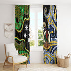 South Sea Islanders And Vanuatu Window Curtain Boar Tusk Warrior Southern Tribal Pattern