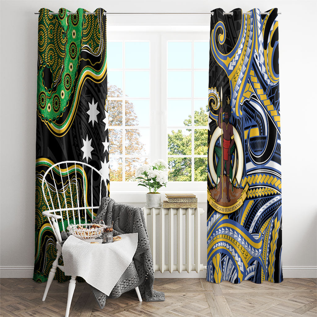 South Sea Islanders And Vanuatu Window Curtain Boar Tusk Warrior Southern Tribal Pattern