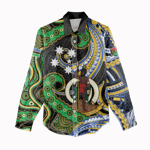 South Sea Islanders And Vanuatu Women Casual Shirt Boar Tusk Warrior Southern Tribal Pattern