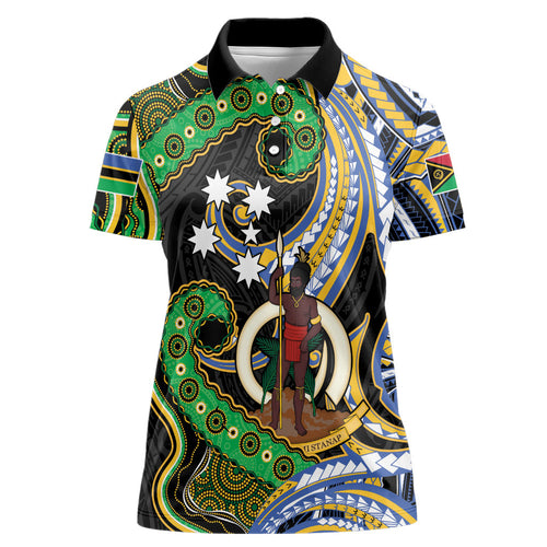 South Sea Islanders And Vanuatu Women Polo Shirt Boar Tusk Warrior Southern Tribal Pattern