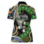 South Sea Islanders And Vanuatu Women Polo Shirt Boar Tusk Warrior Southern Tribal Pattern