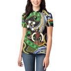 South Sea Islanders And Vanuatu Women Polo Shirt Boar Tusk Warrior Southern Tribal Pattern