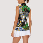 South Sea Islanders And Vanuatu Women Sleeveless Polo Shirt Boar Tusk Warrior Southern Tribal Pattern
