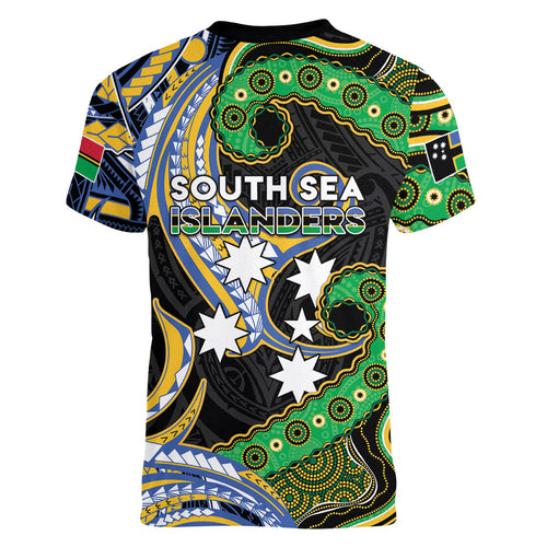 South Sea Islanders And Vanuatu Women V-Neck T-Shirt Boar Tusk Warrior Southern Tribal Pattern